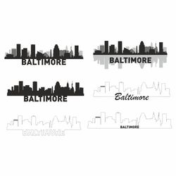 Baltimore Skyline SVG, Baltimore PNG, Baltimore Vector, Baltimore Maryland Skyline, Baltimore clip art