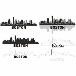 Skyline Boston svg, Boston PNG, Boston City Vector svg, Boston Skyline Cut File, Boston City Svg, Boston Skyline