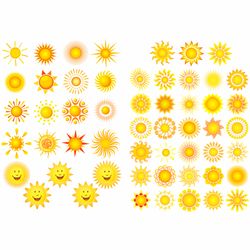 Sun SVG, Sun Cut File, Sun Clipart, Sunshine Svg, Summer Svg, Sun Svg Files For Cricut, Sun Svg Bundle, Sun vector