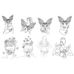 butterfly girl svg, butterflies svg, floral woman svg, butterfly flower svg, woman with flower svg, butterfly wings svg