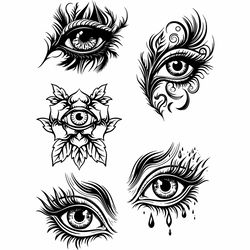 Eyes svg, Beautiful Eyes svg, Eyes tattoo png, Women Eye svg, Flower Eye Svg, Floral Eyeball Svg, Gothic Eye Svg