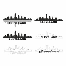 Cleveland Skyline SVG, Cleveland SVG, Cleveland Skyline Silhouette, png, Cleveland Vector, Digital Download