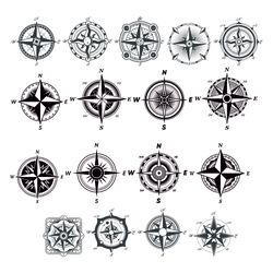 Compass SVG, Compass Rose SVG, Nautical Compass SVG, Png, Vintage Compass svg, Travel Compass, Instant Download