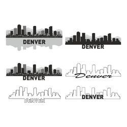 Denver Skyline SVG, Denver SVG, Denver PNG, Denver Colorado Vector, United States, Denver City Skyline, Digital Download