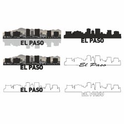El Paso Skyline SVG, El Paso png, Digital Download, El Paso Vector, El Paso Texas svg, EL PASO City Skyline
