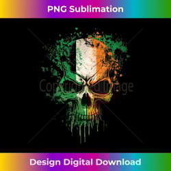 st patricks day skull irish flag ns - luxe sublimation png download - lively and captivating visuals