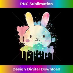 kawaii easter bunny face - colorful artsy - artisanal sublimation png file - elevate your style with intricate details