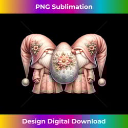 vintage pink gnome couple decorative easter egg for spring - luxe sublimation png download - lively and captivating visuals