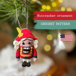 Nutcracker ornament CROCHET PATTERN, Christmas tree ornament pattern, Christmas tree decor