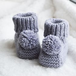 cute baby booties newborn gift, winter baby boots, knitted shoes for babies