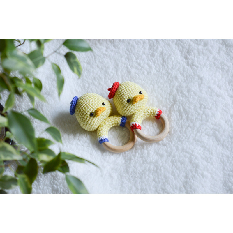Duck Crochet Rattle Easy Pattern Crocheted Duckling Toy 0