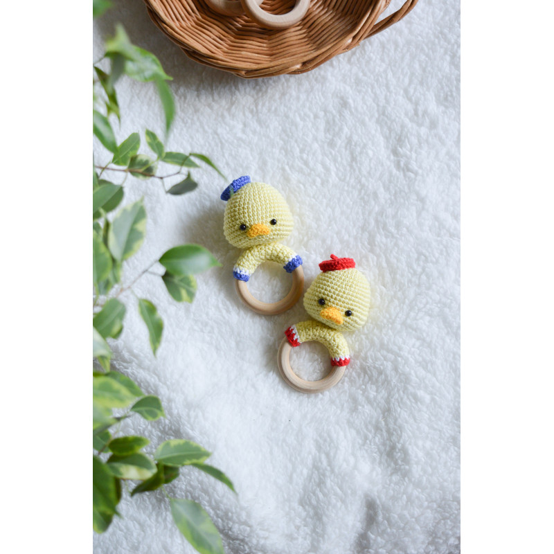 Duck Crochet Rattle Easy Pattern Crocheted Duckling Toy 4