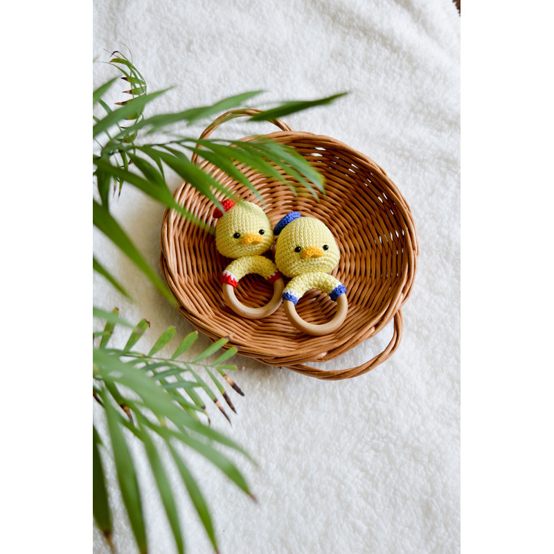 Duck Crochet Rattle Easy Pattern Crocheted Duckling Toy 5