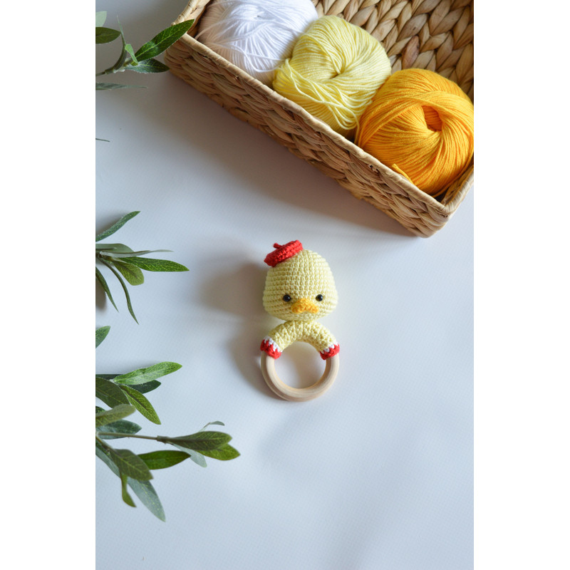 Duck Crochet Rattle Easy Pattern Crocheted Duckling Toy 9