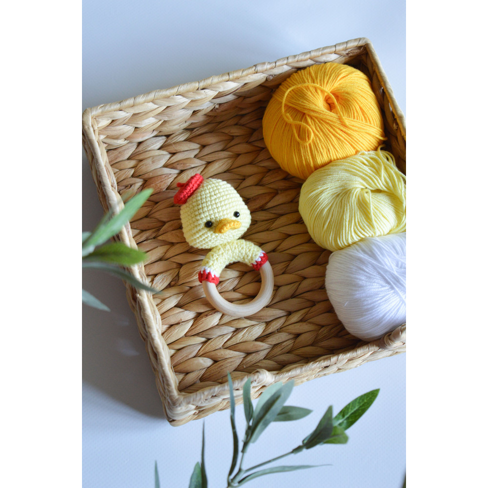 Duck Crochet Rattle Easy Pattern Crocheted Duckling Toy 7