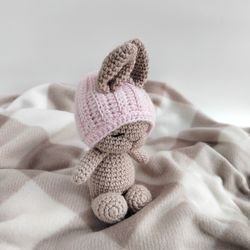 baby bunny crochet toys sleepy beige Bunnies Pregnancy gift for first time moms Newborn gift photo props newborn photo