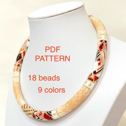 PDF Bead Crochet Pattern , Seed Bead Pattern, PDF Pattern for Necklace