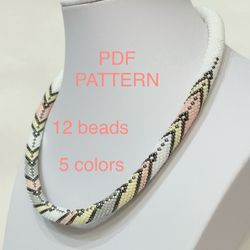 PDF Bead Crochet Pattern , Seed Bead Pattern, PDF Pattern for bead Necklace and Bracelet bead crochet