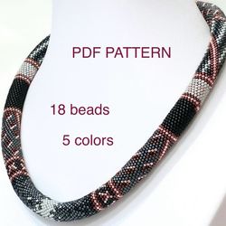 PDF Bead Crochet Pattern , Seed Bead Pattern, PDF Pattern for Woman Necklace