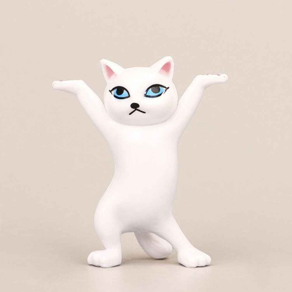 Funny Sassy Dancing Cat Airpod Holder white