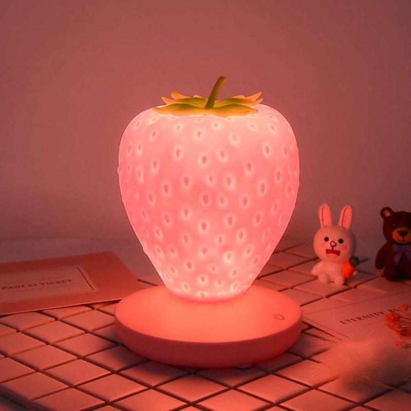 TouchSensitive Strawberry Table Lamp Charming Strawberry Lampshade for Home Decor
