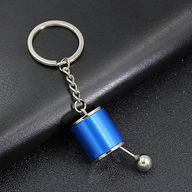 6-Speed Stick Shift Keychain blue