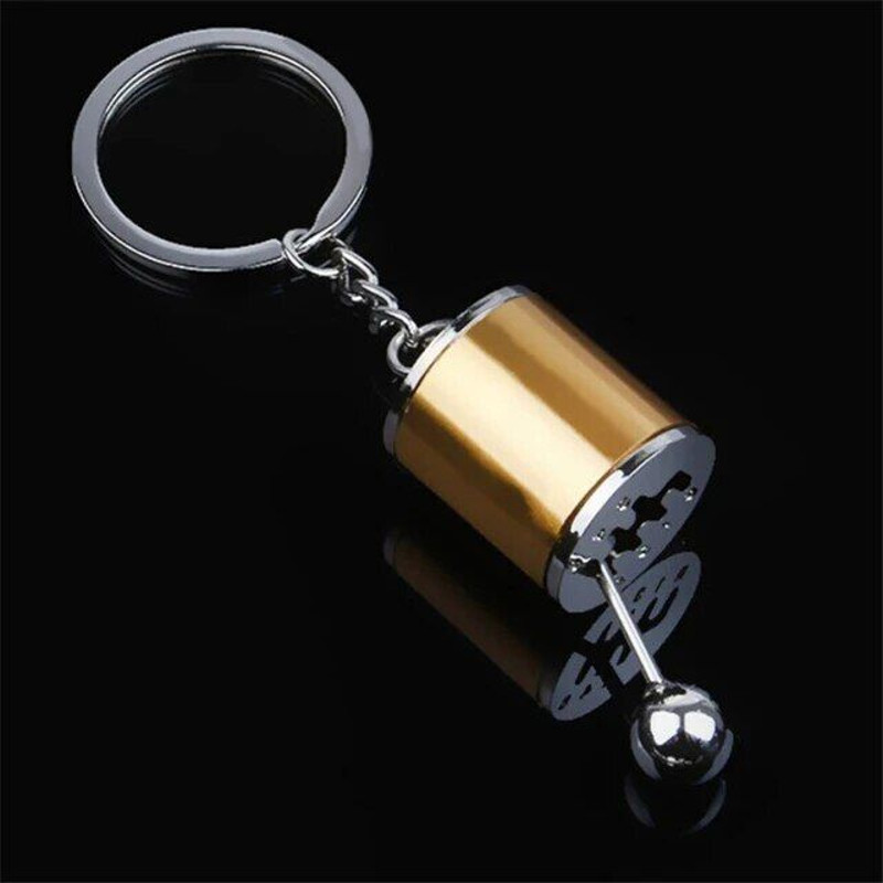 6-Speed Stick Shift Keychain gold