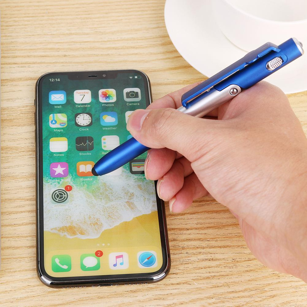 4-in-1 Mobile Phone Stand Pen blue
