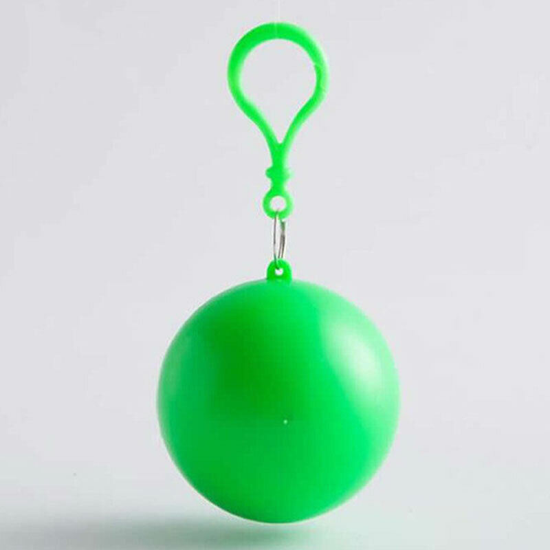 Portable Raincoat Ball Keychain green