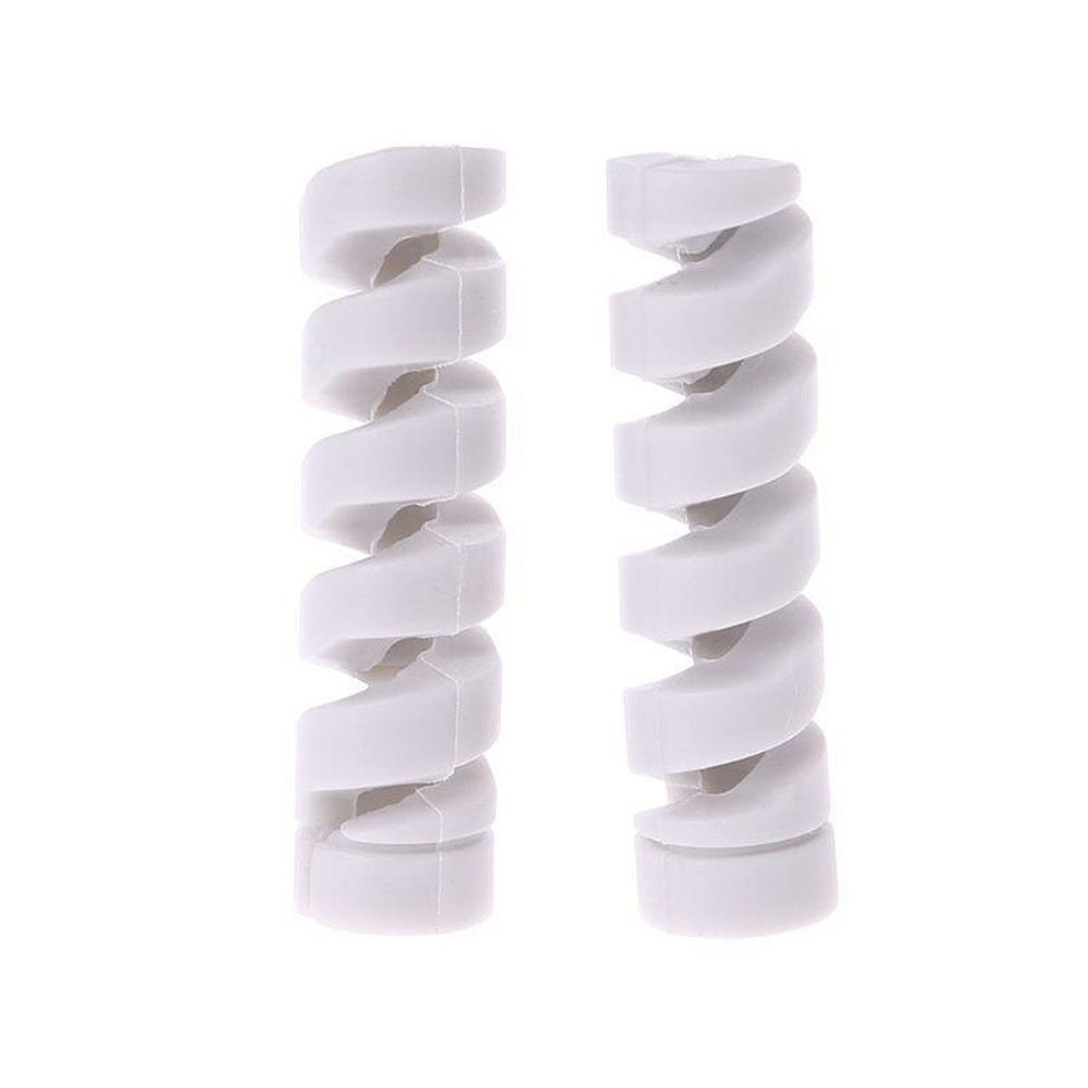 Spiral Cable And Wire Protector For Charger & Earphones white