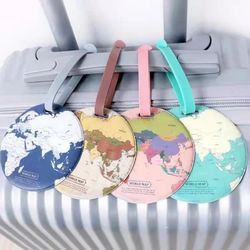 map of the world luggage tag