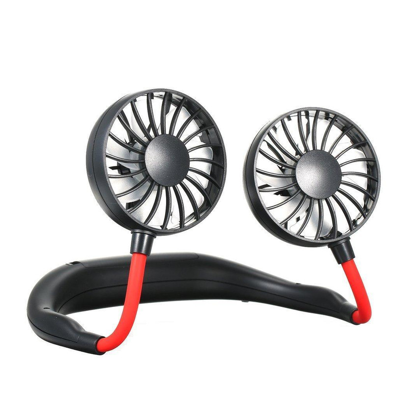 Wearable Portable Neck Fan For Personal Cooling Black