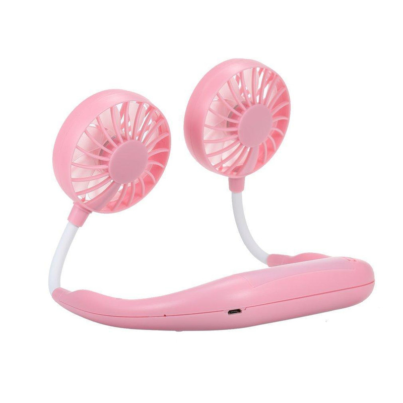 Wearable Portable Neck Fan For Personal Cooling Pink