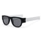 collapsible mirror lens sunglasses White