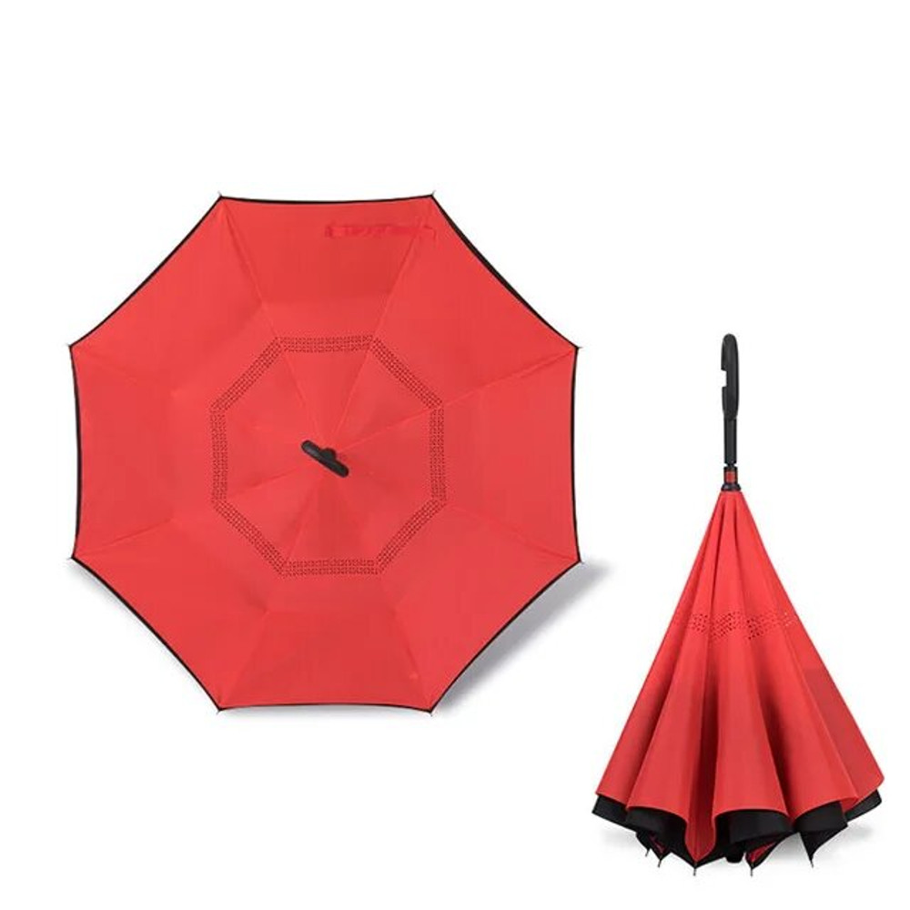 Double Layer Reverse Umbrella red