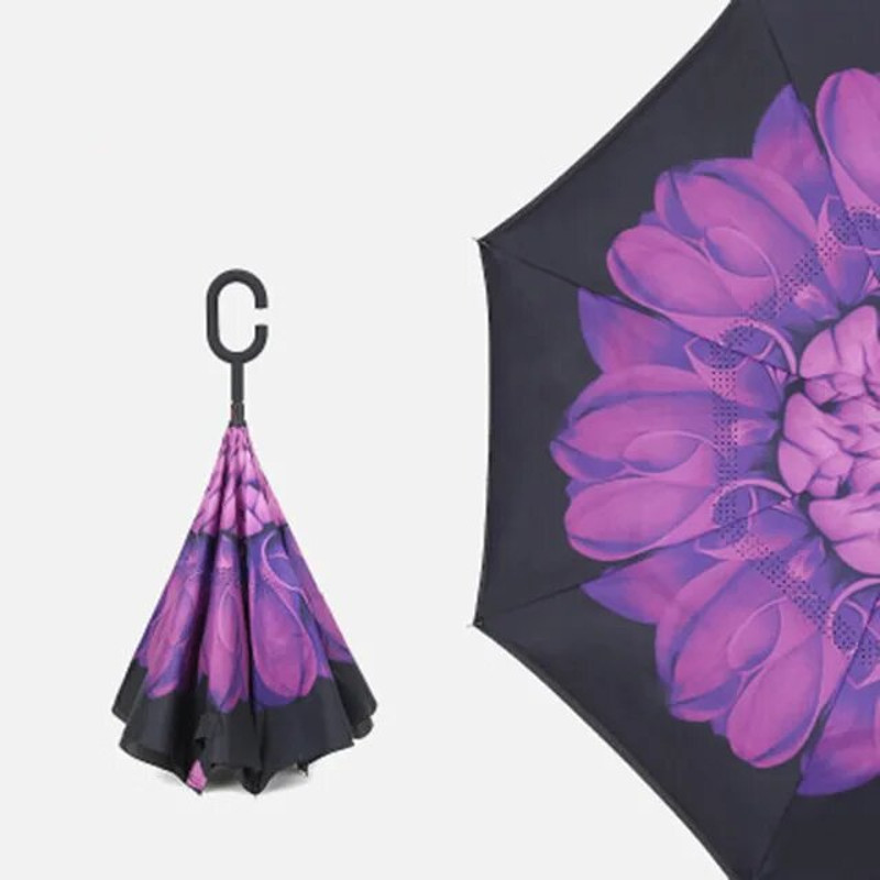 Double Layer Reverse UmbrellaPink Flower