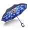 Double Layer Reverse Umbrellablue Flower
