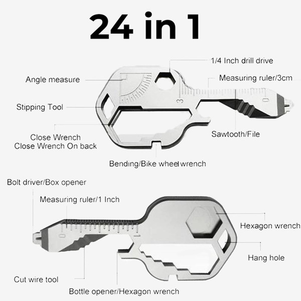 24 In 1 Key Shaped Pocket Tool For Multi Purpose Functionality 8jpg