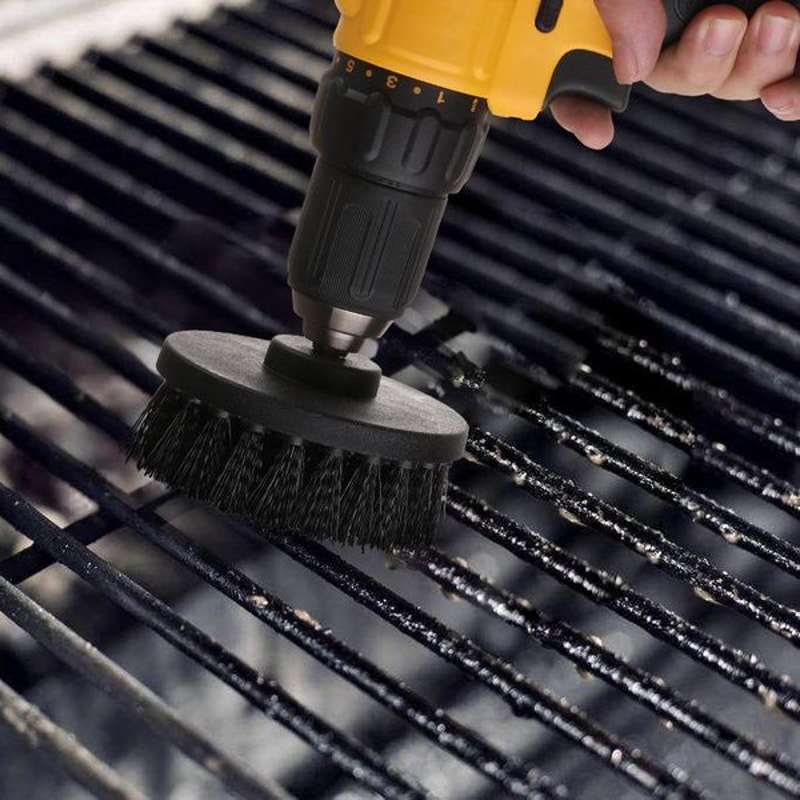 Effortless Cleaning with Nylon 3-Brush Power Scrubber Kit - Drill Brush Attachments for Every Surface 1