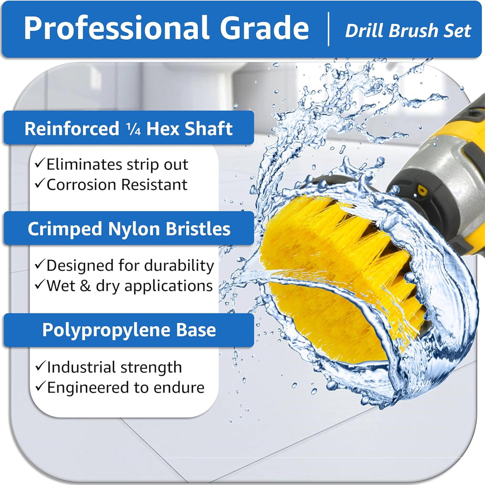 3-Brush Power Scrubber Drill Brush Attachment Kit4