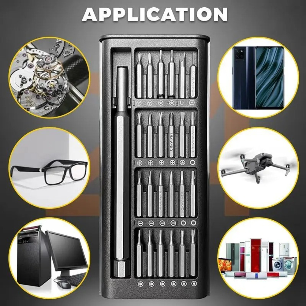 Comprehensive multibit screwdriver set for all projects