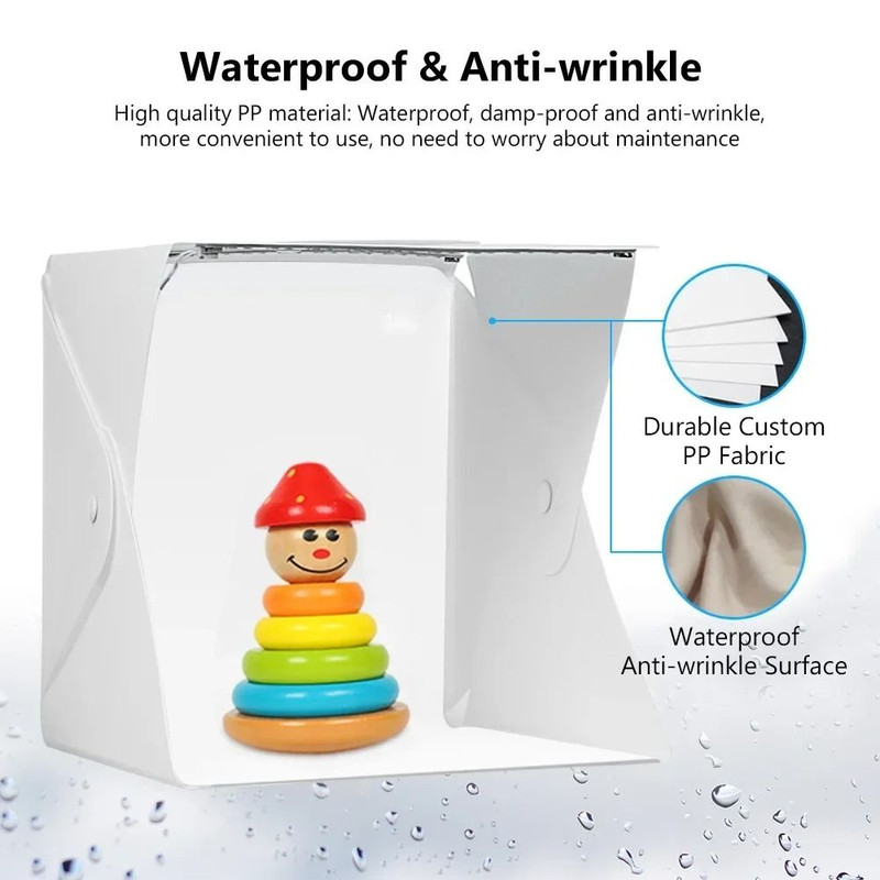 Folding Lightbox 30cm LED Photo Studio Box With 6 Backdrops 5