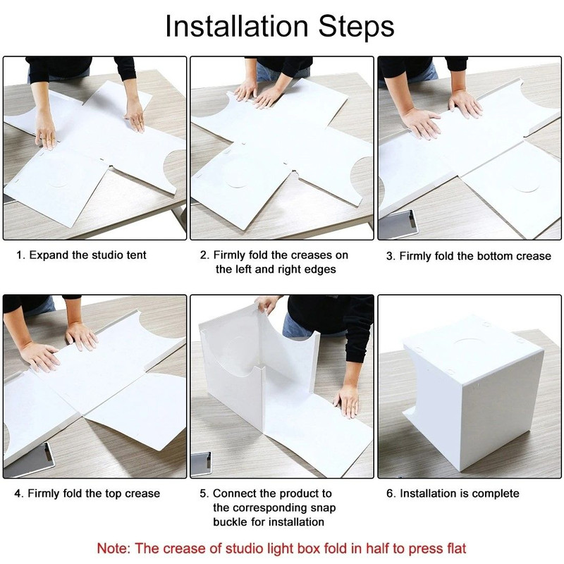 Compact LED Photo Shooting Tent with 6 Backgrounds