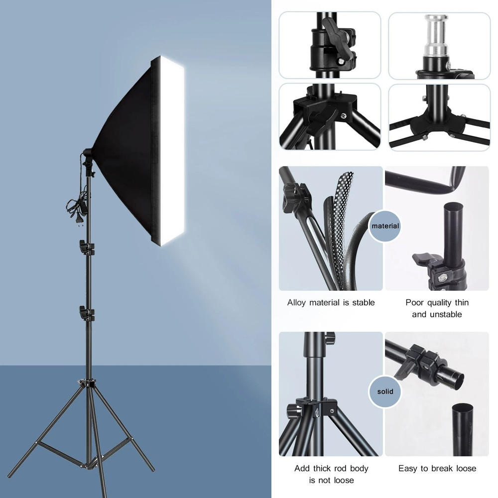 Adjustable Tripod Stand with Softbox Light