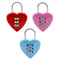 Love Lock Heart Shaped Resettable 3Digit Code Mini Padlock For Bags Diaries And Gifts 4