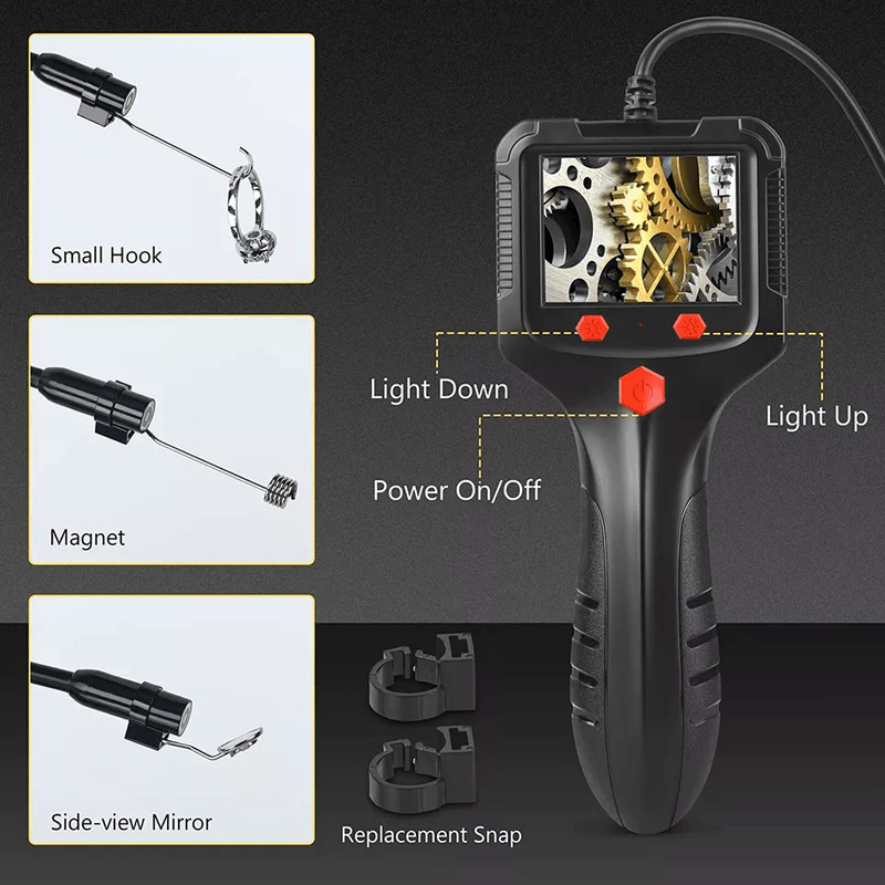 LED HD Handheld Industrial Borescope Endoscope Camera With IPS Screen Waterproof Snake Inspection C 7