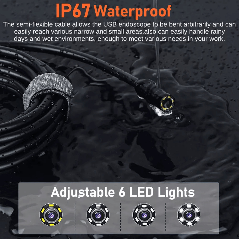 LED HD Handheld Industrial Borescope Endoscope Camera With IPS Screen Waterproof Snake Inspection C 3