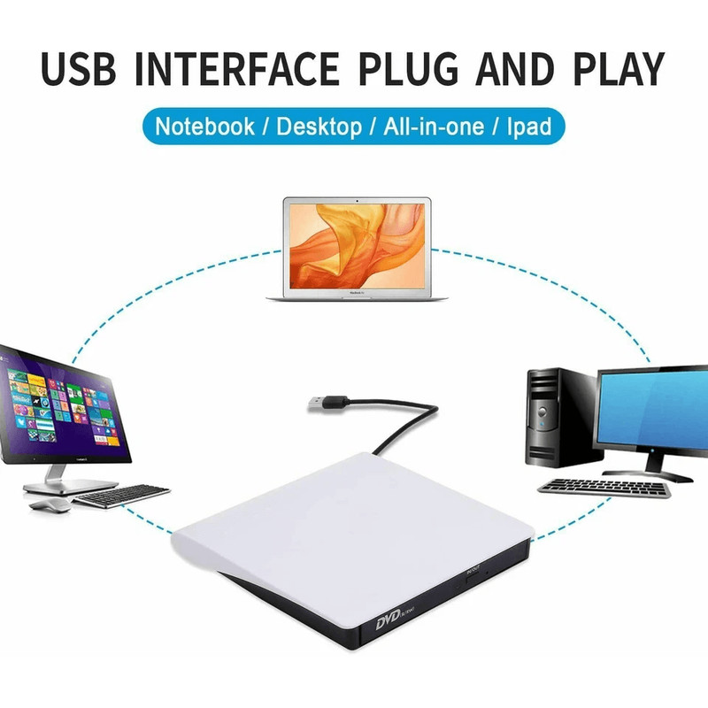 USB Slim External CD DVD Drive Burner Writer Player For PC Laptop Macbook 4