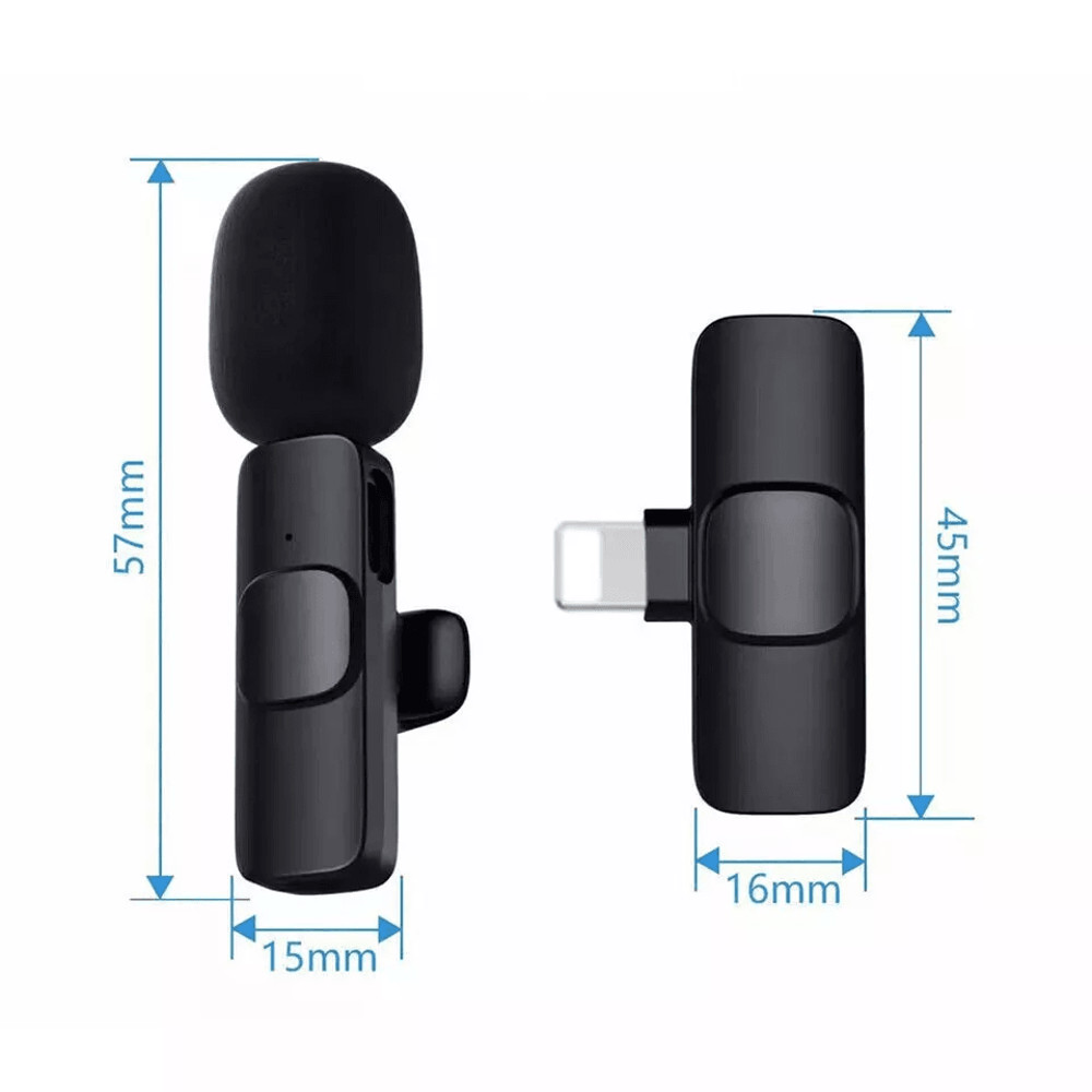 Mini Wireless Lavalier Mic Audio Video Recording Microphone For IPhone Vlogging Interviews 2