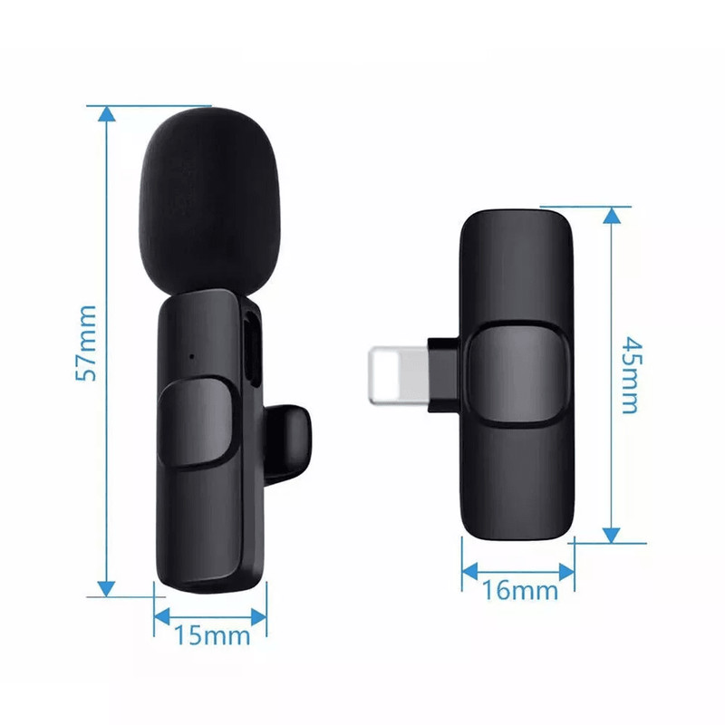 Mini Wireless Lavalier Mic Audio Video Recording Microphone For IPhone Vlogging Interviews 2